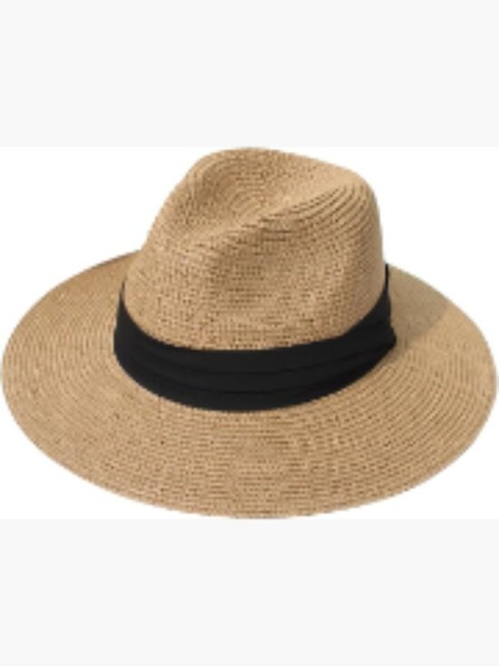 Wide Brim Straw Panama Roll up Fedora Beach Sun Hat UPF50+ main image 4